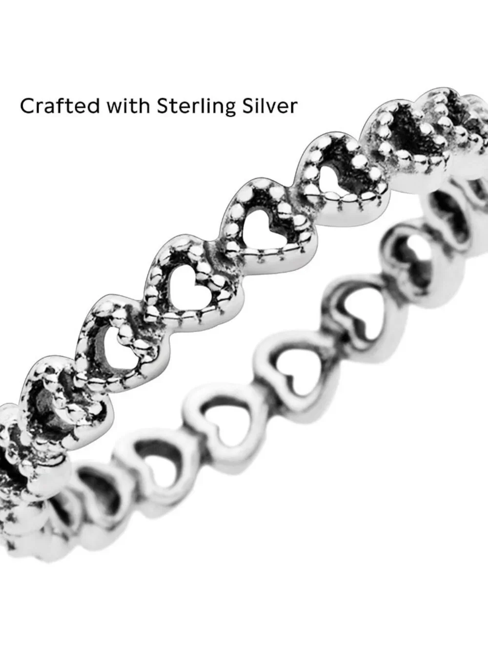 Stackable Heart Ring for Women - Sterling Silver Band - Perfect Gift with Box